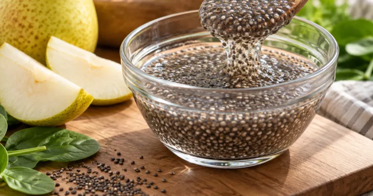 Ăn hạt chia có giúp cải thiện táo bón không? Hạt chia đã ngâm cùng nước và thực phẩm giàu chất xơ