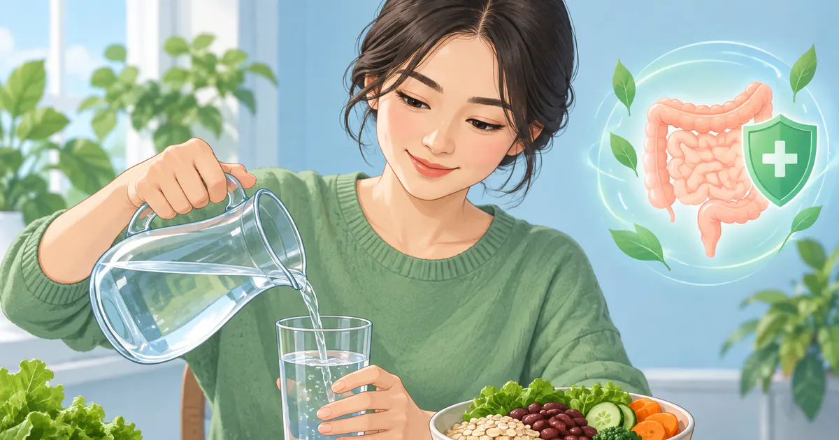 Bổ sung chất xơ và nước từ từ để hỗ trợ tiêu hóa