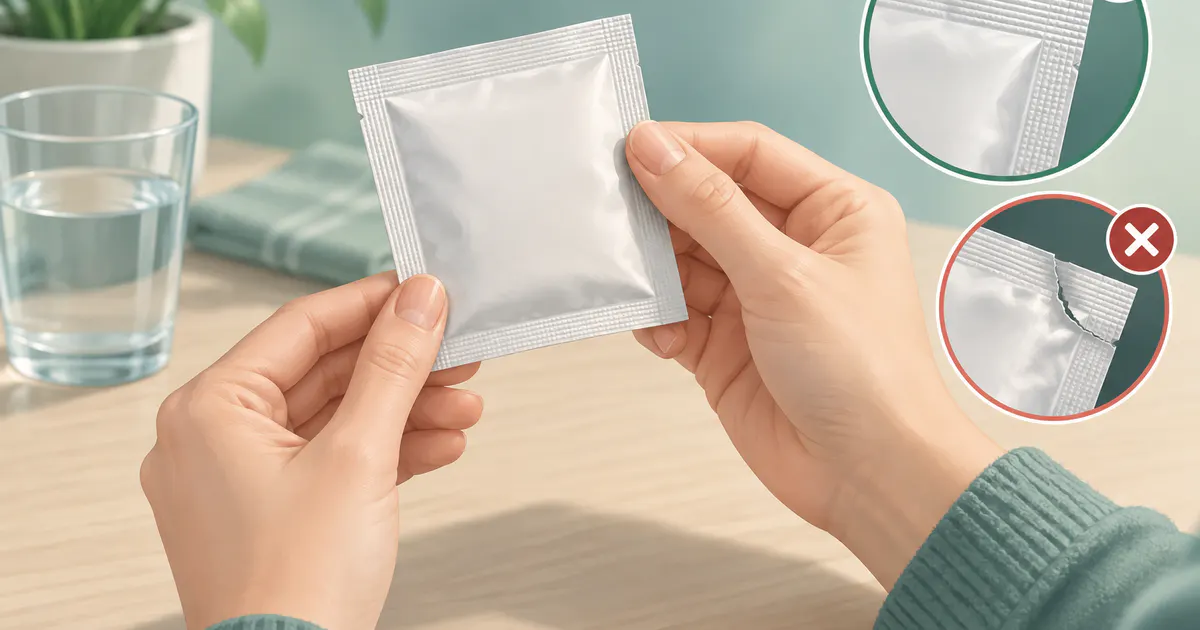 Quan sát niêm phong và bao bì men vi sinh trước khi mở