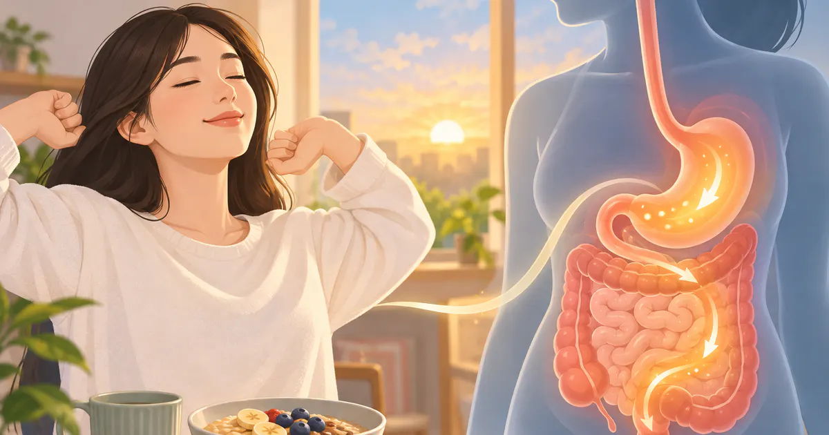Minh họa phản xạ đại tiện tự nhiên vào buổi sáng