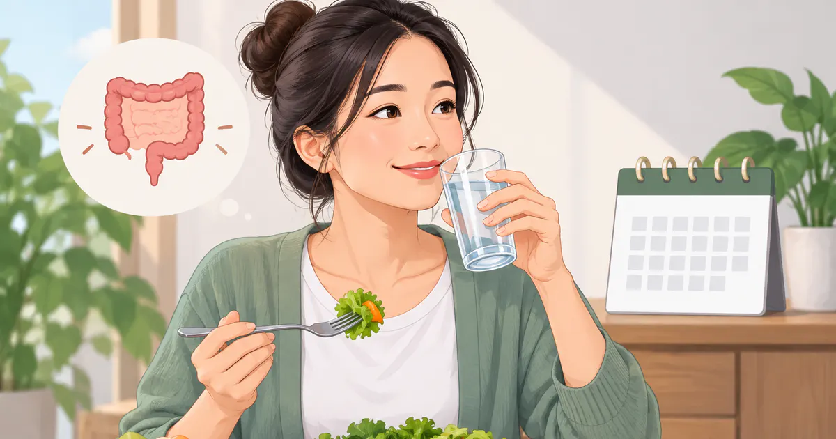 Minh họa cách theo dõi và điều chỉnh thói quen đại tiện an toàn