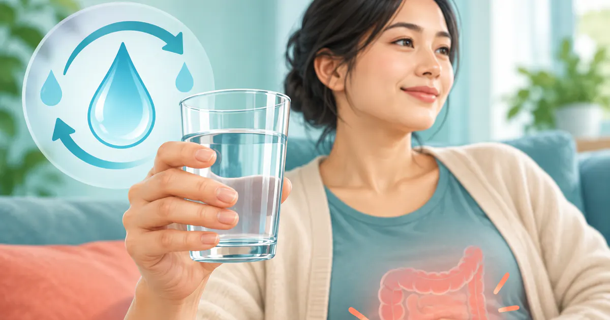 Uống từng ngụm nước để hỗ trợ bù dịch khi bị tiêu chảy sau kháng sinh