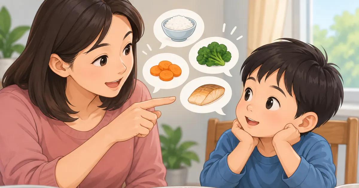 Cha mẹ cùng trẻ xem lại món ăn trước khi đau bụng