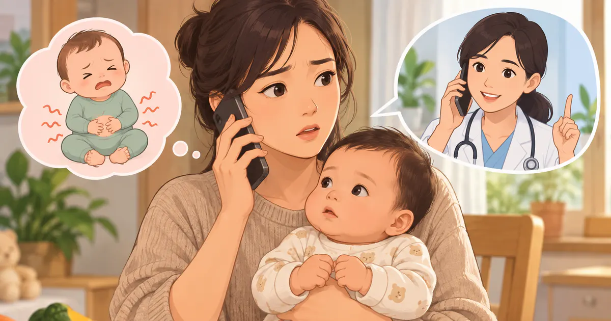 Cha mẹ theo dõi dấu hiệu bất thường và liên hệ nhân viên y tế khi trẻ đầy hơi