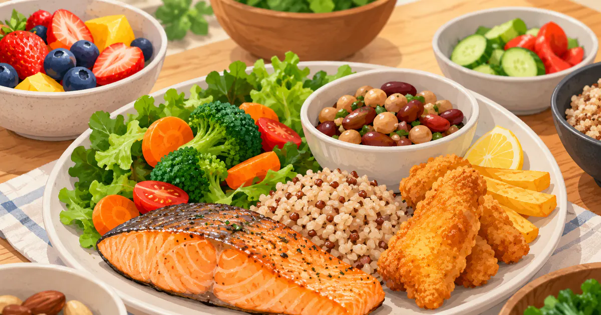 Các nhóm thực phẩm đa dạng giúp xây dựng chế độ ăn thân thiện với hệ vi sinh
