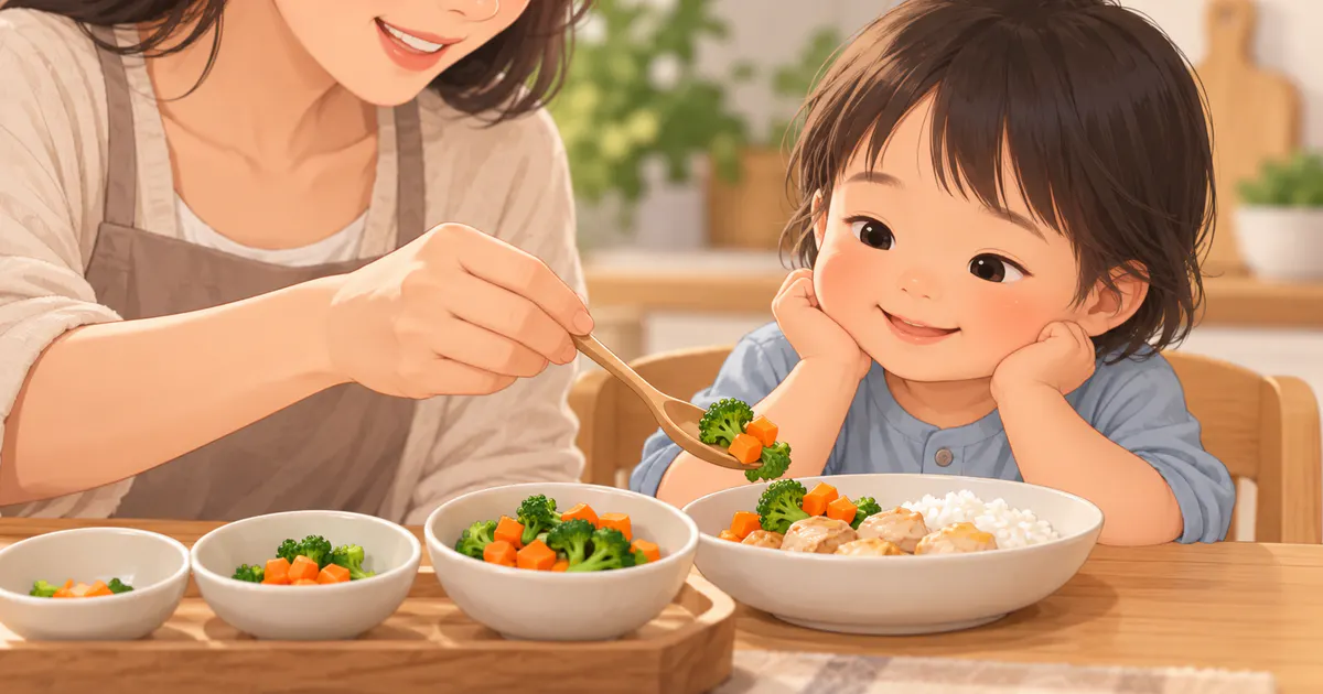 Tăng chất xơ từ từ bằng cách thêm một phần rau củ nhỏ vào món quen của trẻ