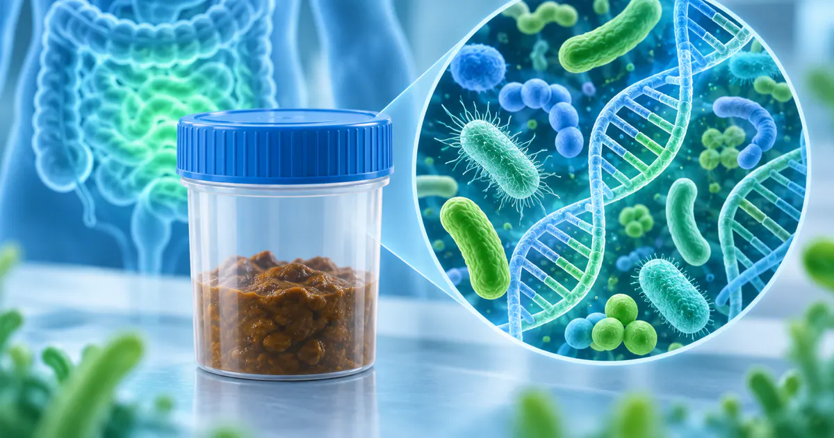 Minh họa giải trình tự DNA để đánh giá hệ vi sinh trong mẫu phân
