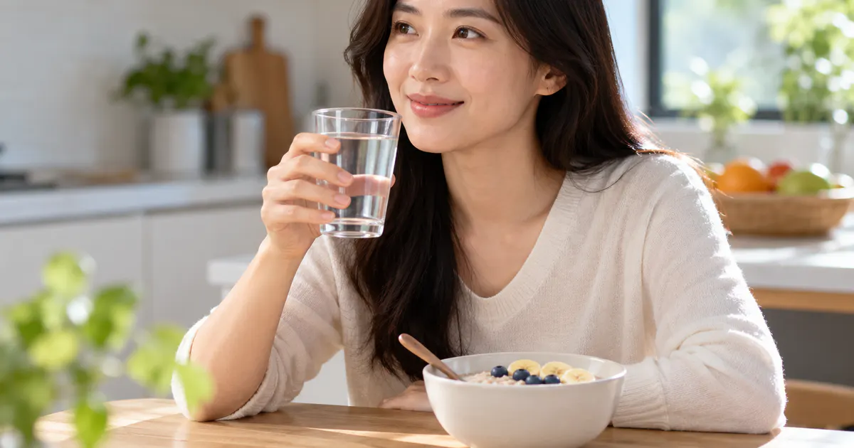 Có nên uống men vi sinh khi bụng đói với ly nước và bữa ăn nhẹ