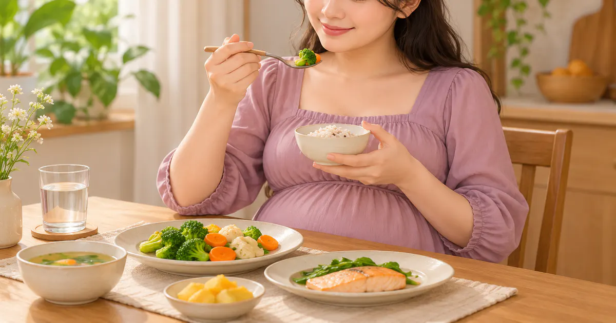 Bà bầu ăn chậm một bữa nhỏ cân đối để giảm đầy bụng khó tiêu