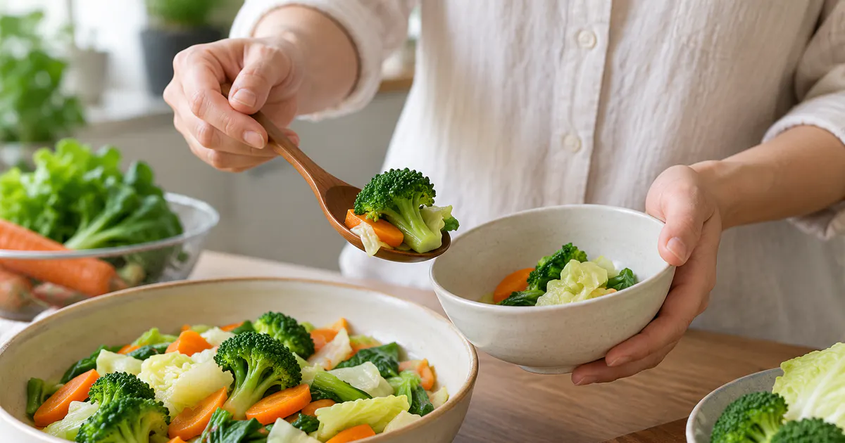 Điều chỉnh khẩu phần rau nấu chín để giảm đầy hơi