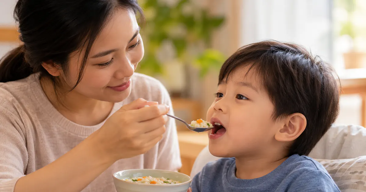 Chăm sóc bữa ăn mềm cho trẻ khi cơ thể còn yếu và tiêu hóa nhạy cảm sau khi ốm