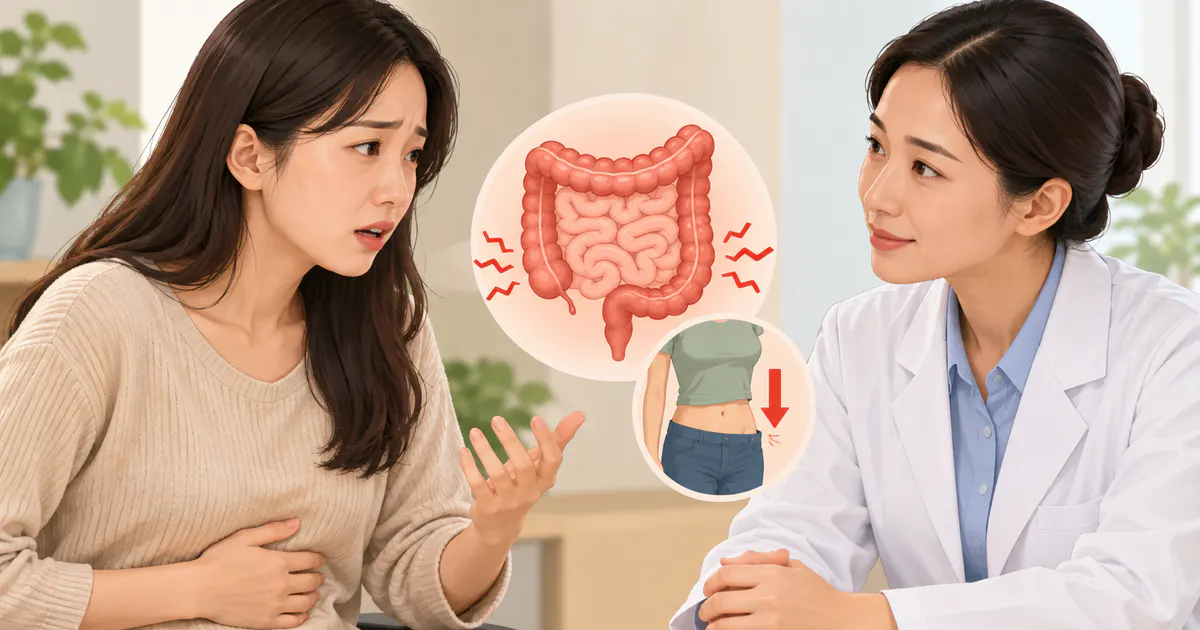 Người bệnh trao đổi với nhân viên y tế về dấu hiệu cảnh báo tiêu hóa