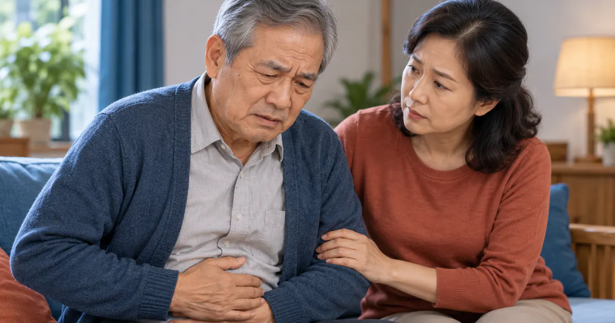 Minh họa người cao tuổi có biểu hiện bất thường cần được đánh giá y tế