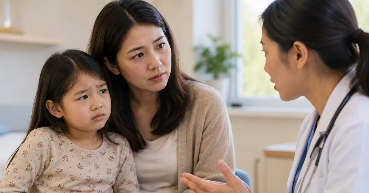 Cha mẹ trao đổi với nhân viên y tế khi trẻ có dấu hiệu bất thường sau kháng sinh