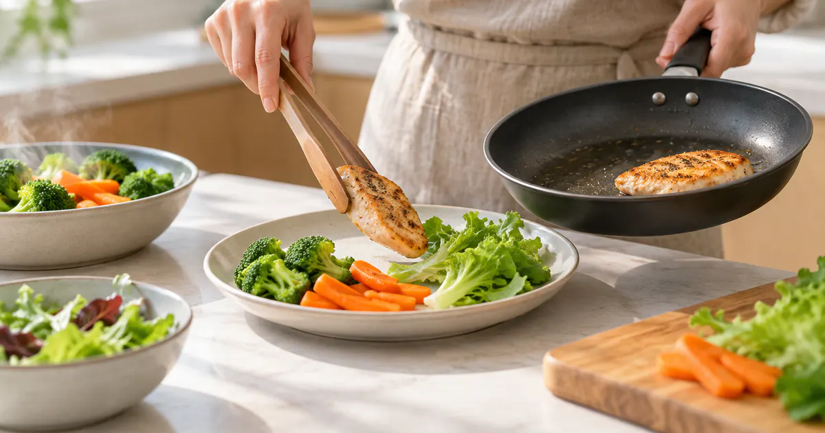 Bữa ăn cân đối với rau củ và lượng dầu vừa phải để giảm nguy cơ khó tiêu tái diễn