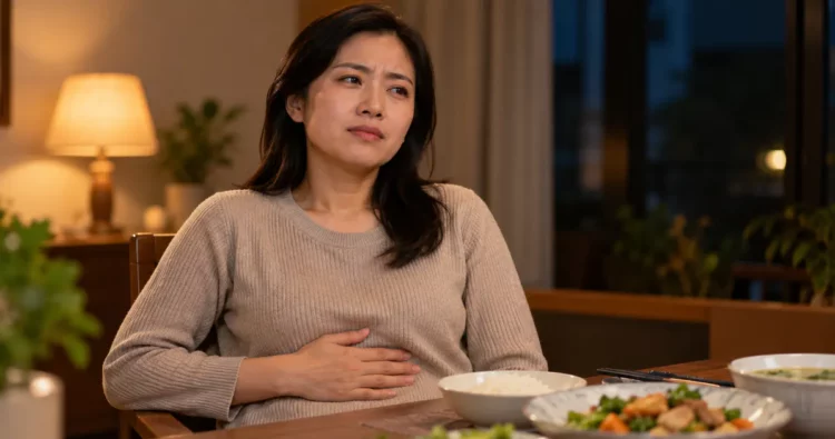 Khó tiêu sau khi ăn tối muộn nên làm gì: nguyên nhân và cách xử trí Khó tiêu sau khi ăn tối muộn nên làm gì: nguyên nhân và cách xử trí