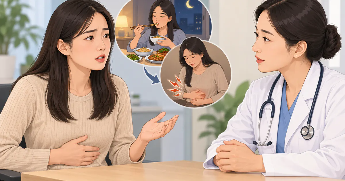 Người bệnh trao đổi với nhân viên y tế khi khó tiêu kéo dài