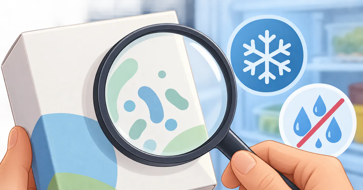 Minh họa kiểm tra hướng dẫn bảo quản của chế phẩm men vi sinh