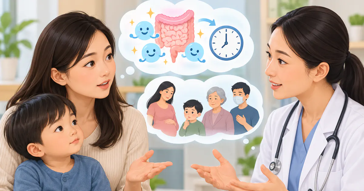Cha mẹ trao đổi với nhân viên y tế trước khi cho trẻ dùng men vi sinh