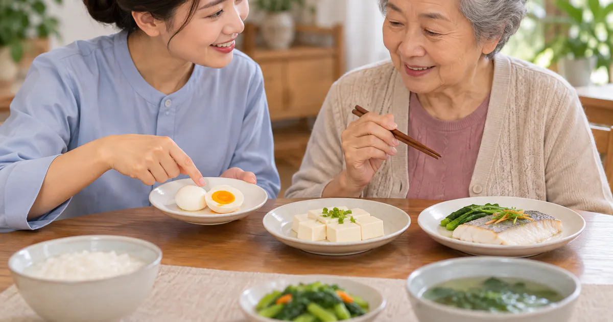Chia nhỏ nguồn đạm mềm để người cao tuổi dễ tiêu hóa