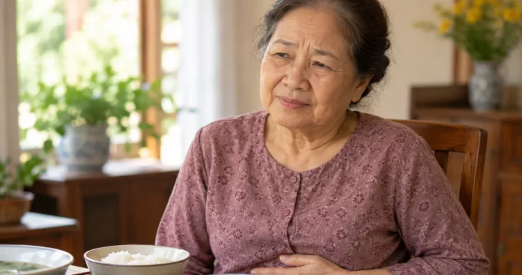 người lớn tuổi bị đầy bụng sau khi ăn đậu nên xử lý thế nào trong bữa ăn gia đình