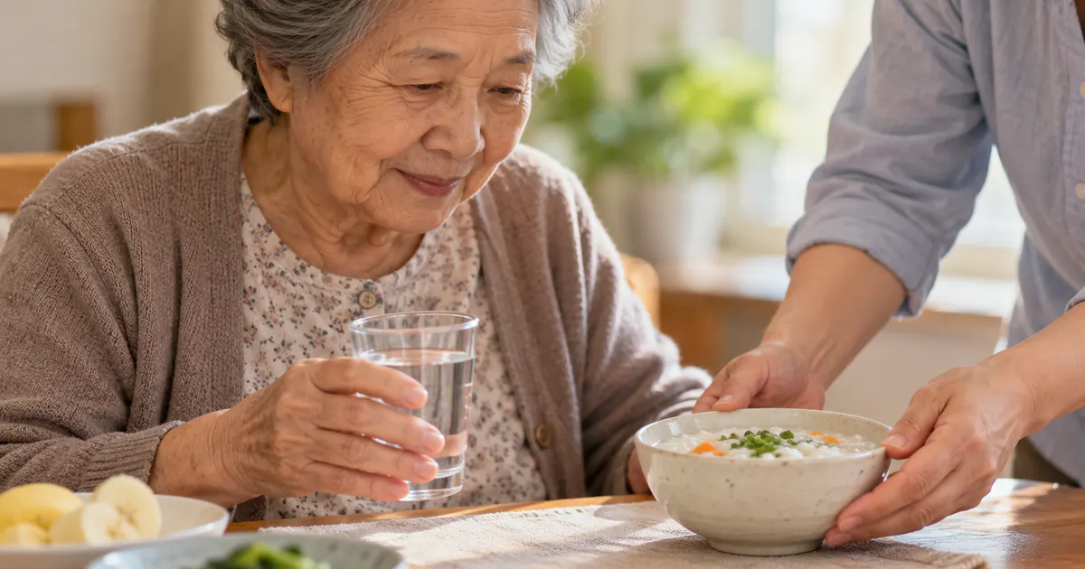 Bù nước và ăn nhẹ khi người lớn tuổi bị tiêu chảy
