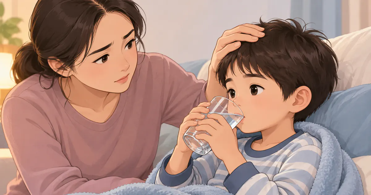 Cha mẹ theo dõi dấu hiệu mất nước khi trẻ bị tiêu chảy