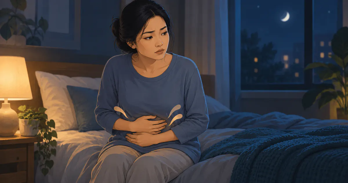 Người lớn cảm thấy khó chịu vùng bụng có thể ảnh hưởng đến giấc ngủ