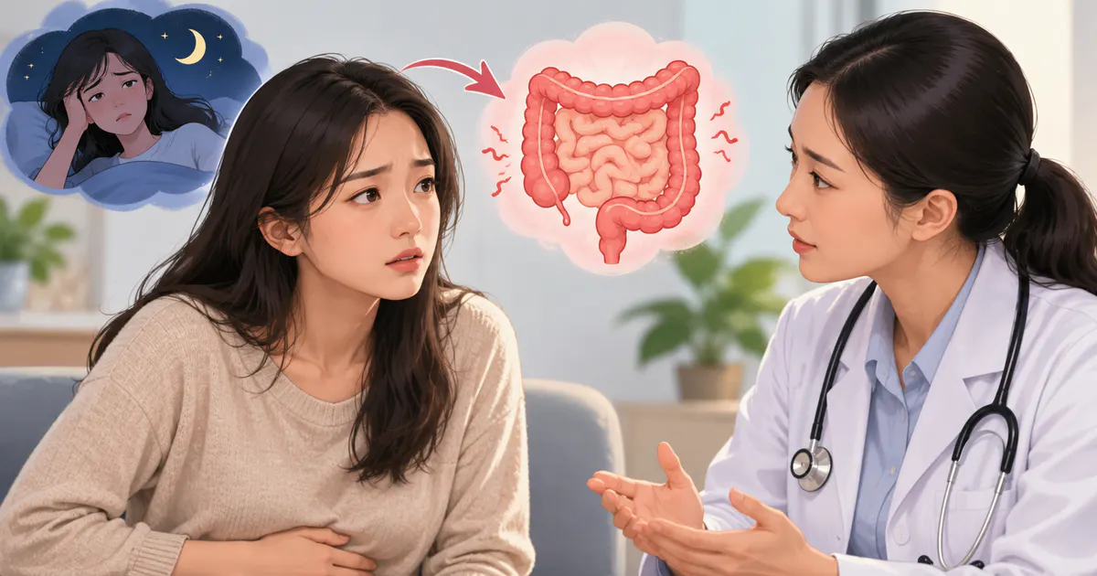 Người trưởng thành trao đổi với nhân viên y tế khi rối loạn giấc ngủ và tiêu hóa kéo dài