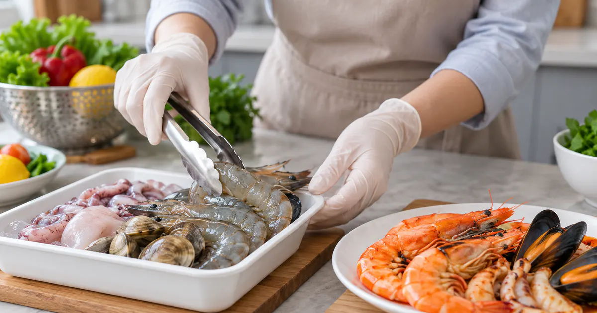 Tách riêng hải sản sống và thức ăn chín để giảm nguy cơ nhiễm khuẩn