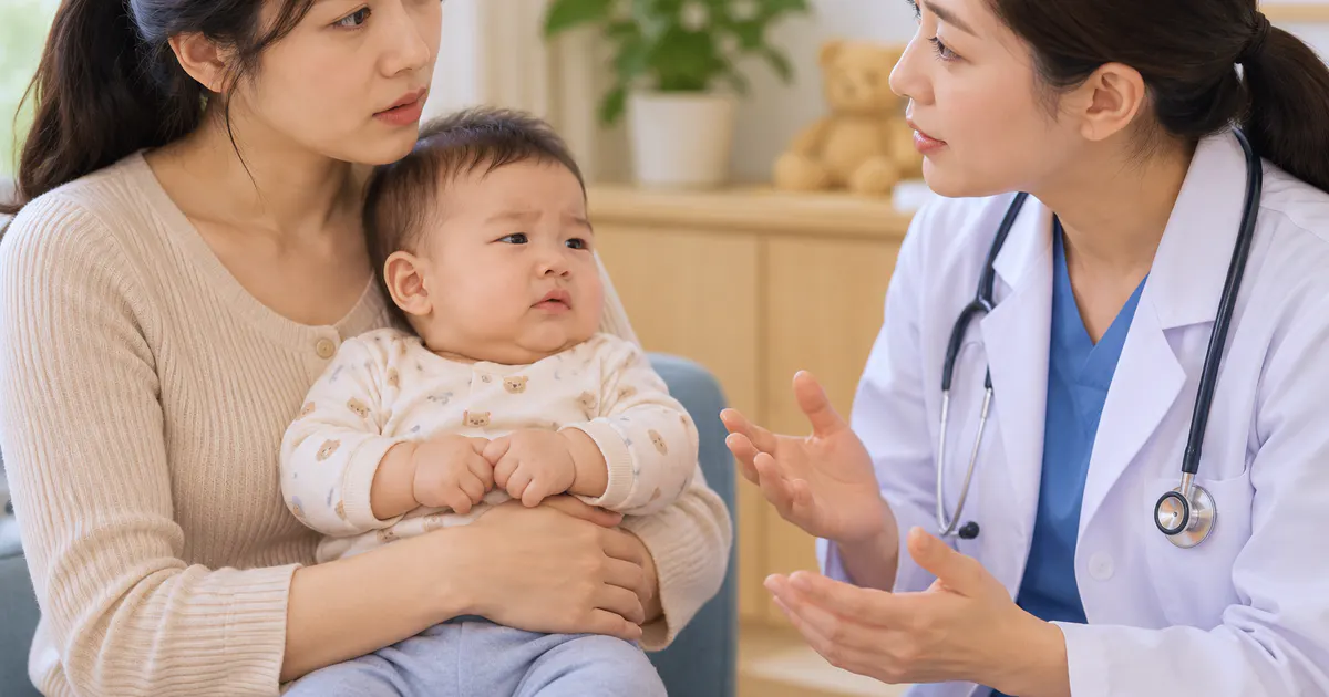 Cha mẹ trao đổi với bác sĩ khi trẻ bị táo bón kéo dài hoặc có dấu hiệu bất thường