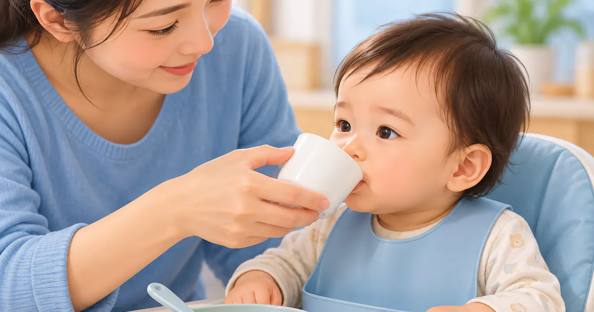 Người chăm sóc cho trẻ uống từng ngụm nhỏ để theo dõi nguy cơ mất nước