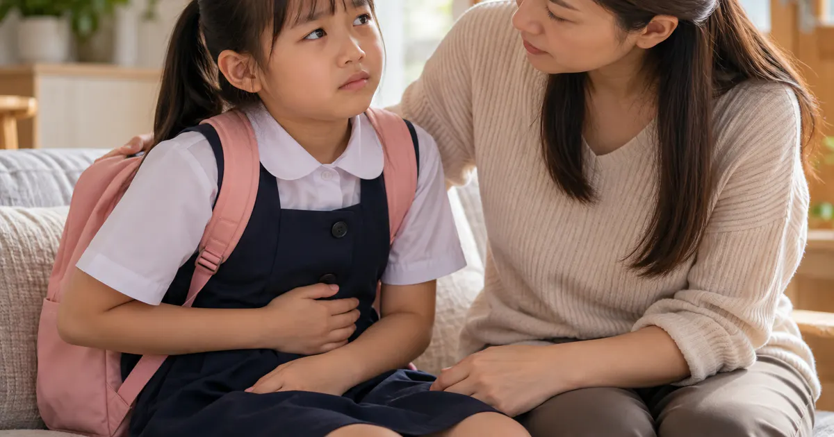 Trẻ đi học bị đau bụng trước giờ đến lớp có thể do đâu và cha mẹ đang lắng nghe trẻ
