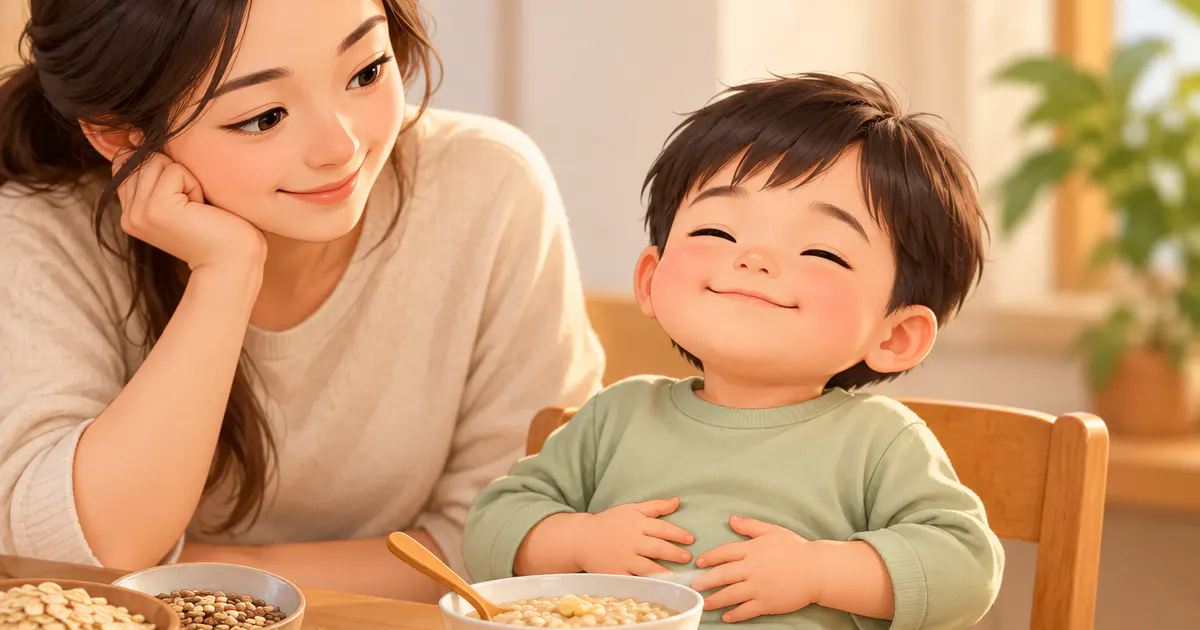 Cha mẹ theo dõi phản ứng tiêu hóa của trẻ khi tăng ngũ cốc từ từ
