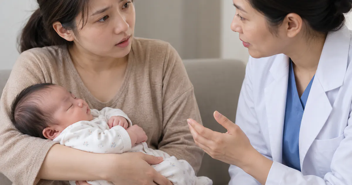 Cha mẹ trao đổi với nhân viên y tế khi trẻ sơ sinh có dấu hiệu bất thường