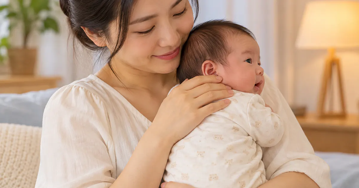 Tư thế bế trẻ sơ sinh thẳng sau bú để giảm nuốt hơi và đầy bụng