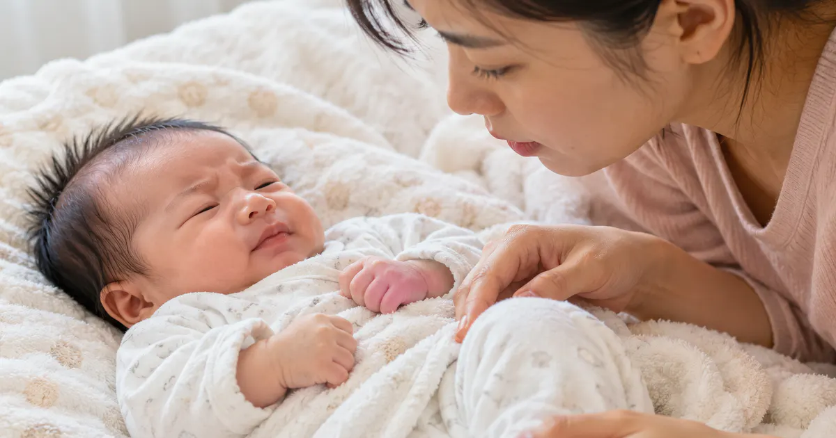 Cha mẹ nhẹ nhàng quan sát dấu hiệu bé sơ sinh rặn khó chịu