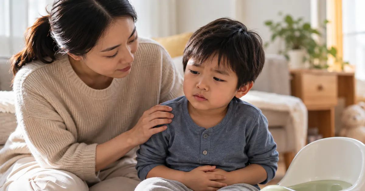 Cha mẹ theo dõi trẻ uống kháng sinh bị táo bón nguyên nhân và cách chăm sóc tại nhà