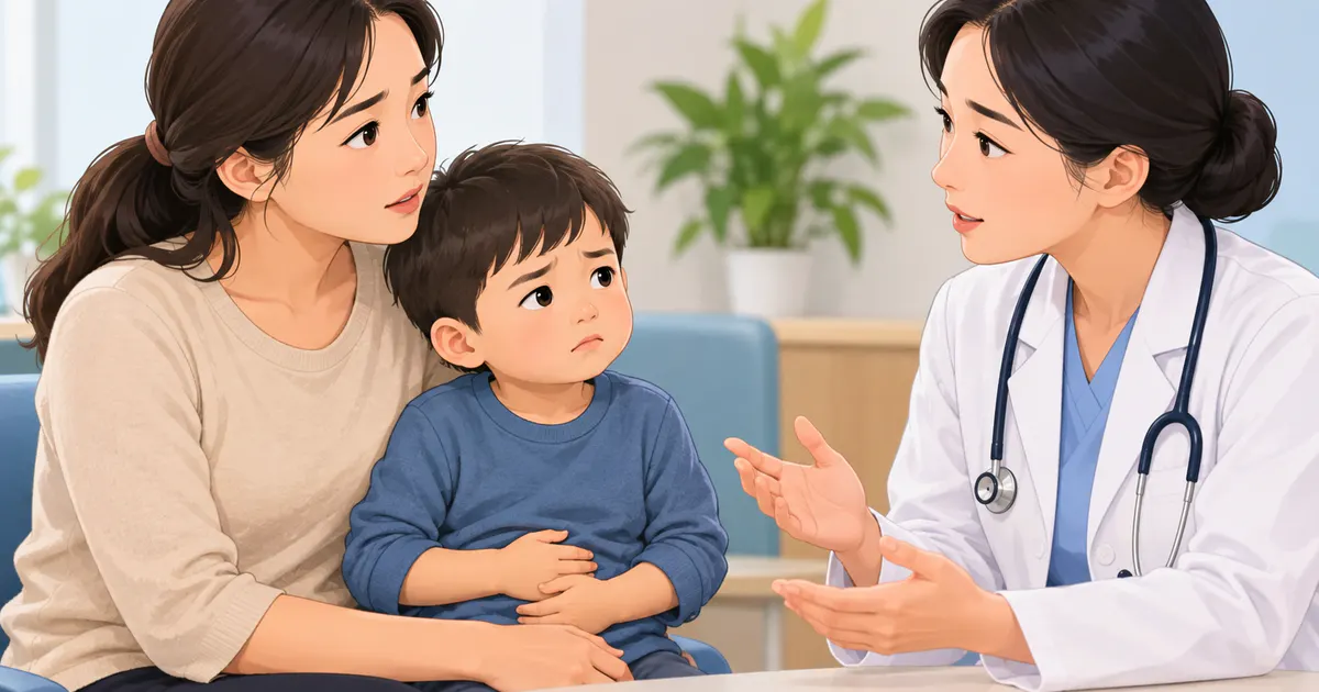 Cha mẹ trao đổi với nhân viên y tế khi trẻ táo bón có dấu hiệu bất thường